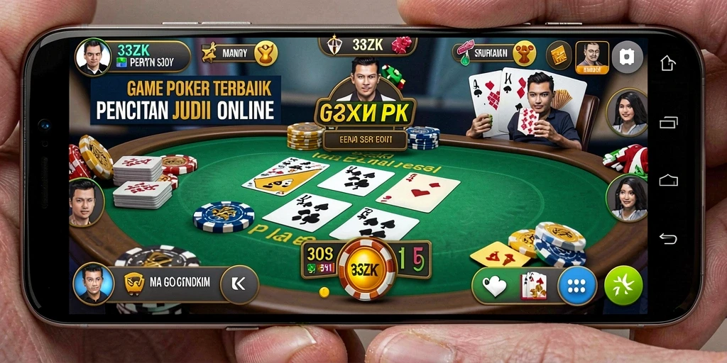 Tampilan gameplay poker di 33ZK yang menarik dan kompetitif.