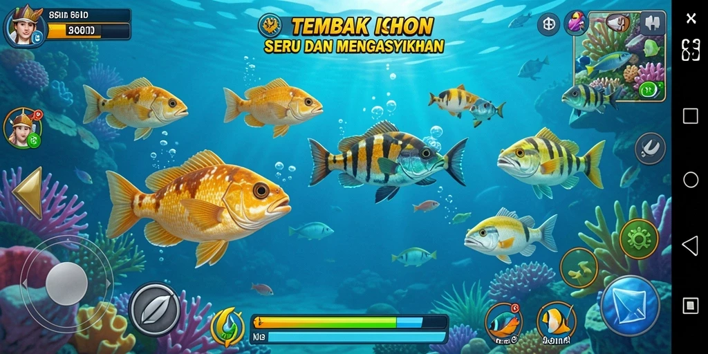 Tangkapan layar menampilkan aksi seru gameplay Tembak Ikan.
