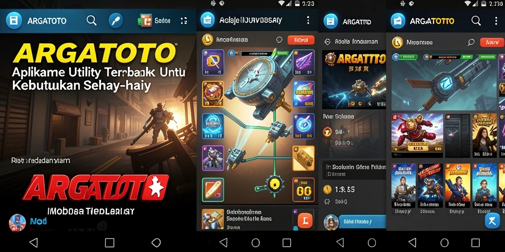 Screenshot utama ARGATOTO menampilkan antarmuka aplikasi Utility yang sederhana dan mudah digunakan.