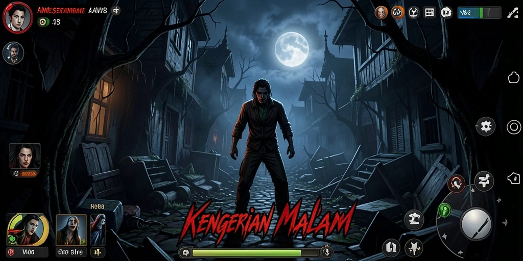 Tangkapan layar gameplay AW8 menampilkan suasana Horror yang mencekam.