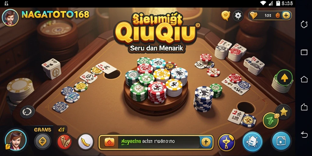Tampilan gameplay NAGATOTO168 dengan suasana QiuQiu yang seru.