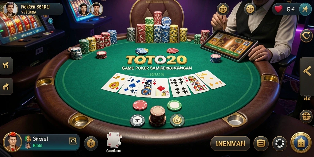 Screenshot gameplay TOTO20 yang menampilkan aksi seru permainan Poker.