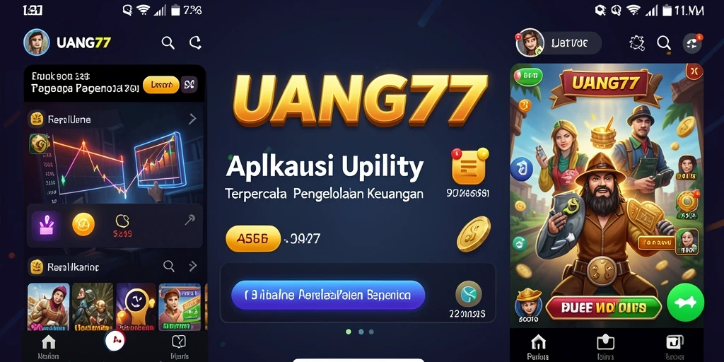 Tampilan screenshot aplikasi UANG77 dengan fitur pengelolaan keuangan yang canggih.
